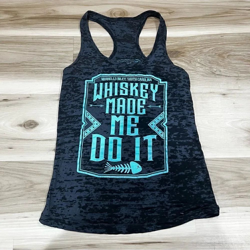 Whiskey Made Me Do It Murrells Inlet Racerback Tank Top Women’s Small